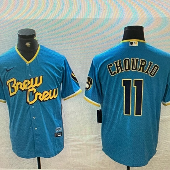 11 Jackson Chourio Blue Stitched Jersey💞